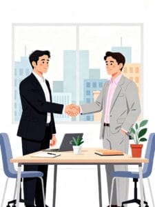 Wenn Sie einen Detektiv suchen, achten Sie auf folgende Punkte 2 professional handshake in office meeting